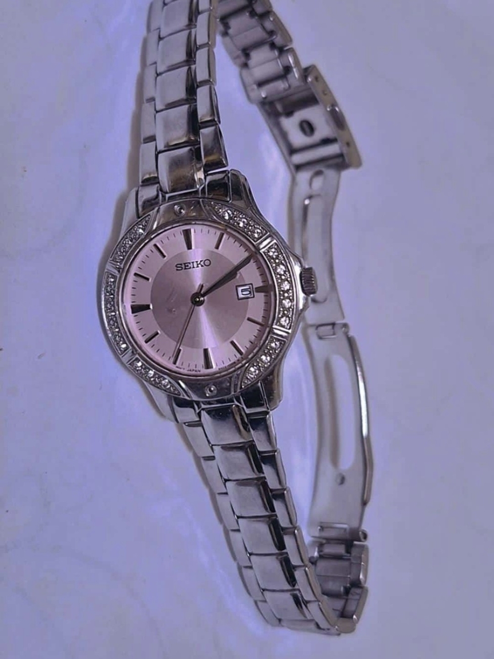 Seiko Pink Dial Silver-Tone Ladies Bracelet Watch